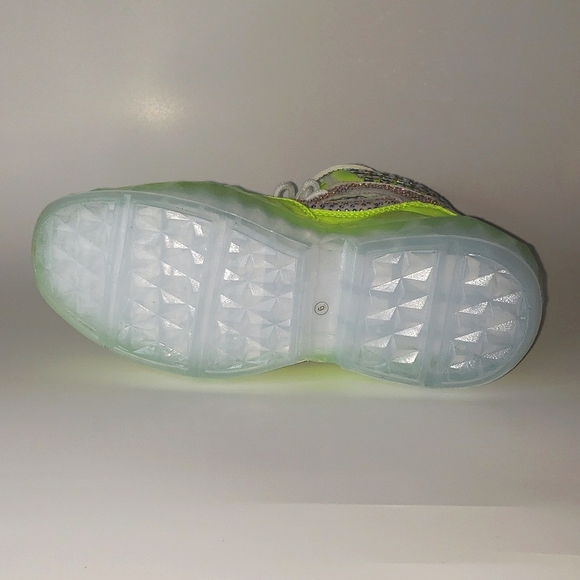 HI TOP LACE UP NEON LIME RHINESTONE SNEAKERS - Picture 6 of 6